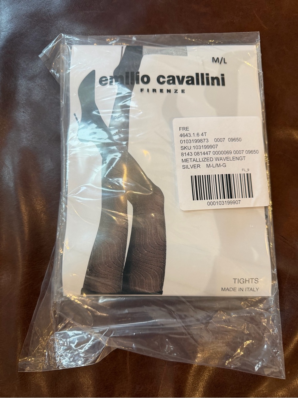 Silver Metallic Wave Tights - M/L
